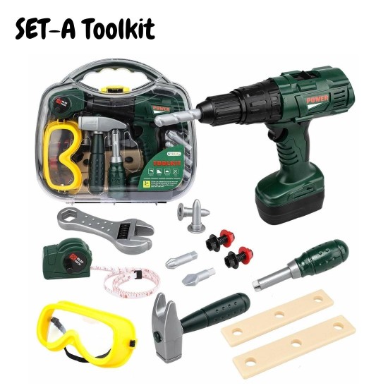 Battery Powered Drill Toy Tool Kit for Kids